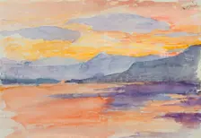Fell landscape in evening twilight. Creator: Maria Wiik