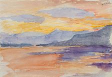 Fell landscape in evening twilight. Creator: Maria Wiik