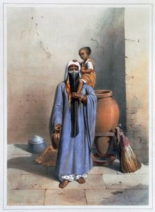 Fellah woman and child, 1848. Creator: Charles Bour