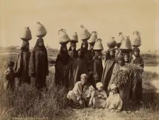 Fellahines (poteuses d'eau), about 1870-1890. Creator: Gabriel Lekegian