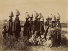 Fellahines (poteuses d'eau), about 1870-1890. Creator: Gabriel Lekegian