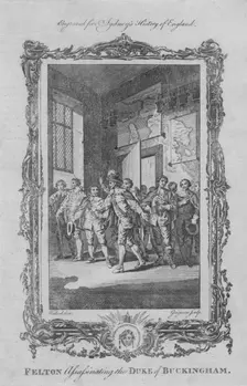 Felton assassinating the Duke of Buckingham 1773. Creator: Charles Grignion