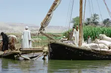 Felucca on the River Nile, Egypt. Creator: Tony Evans