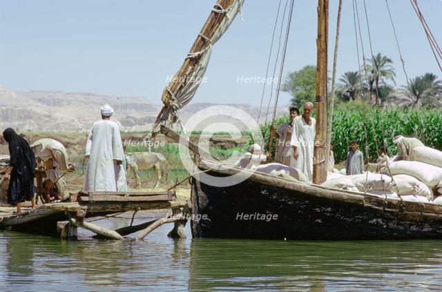 Felucca on the River Nile, Egypt. Creator: Tony Evans.