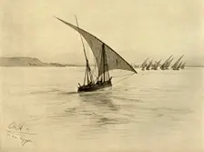 Feluccas on the River Nile, Cairo, Egypt, 1898. Creator: Christian Wilhelm Allers