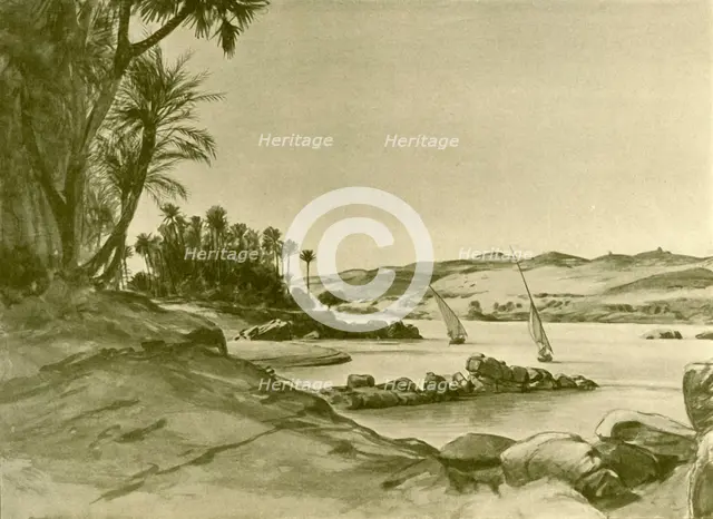 Feluccas on the River Nile, Egypt, 1898.  Creator: Christian Wilhelm Allers.