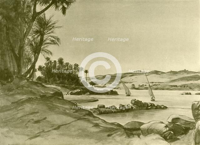 Feluccas on the River Nile, Egypt, 1898.  Creator: Christian Wilhelm Allers.