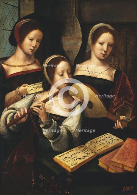 Female Musicians, 1530. Creator: Master of the Female Half-Lengths.