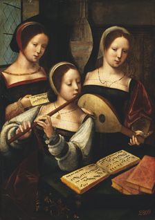 Female Musicians, 1530. Creator: Master of the Female Half-Lengths