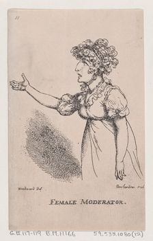 Female Moderator, 1808., 1808. Creator: Thomas Rowlandson