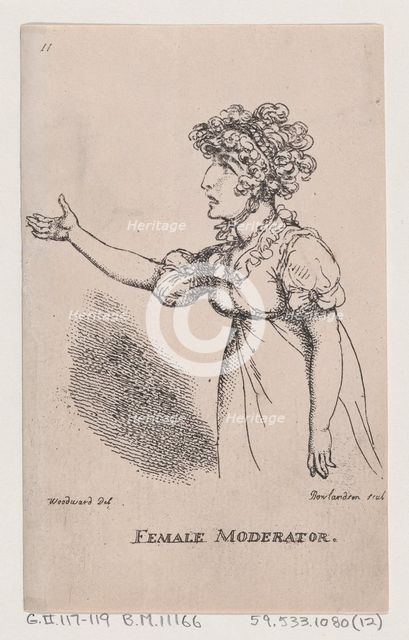 Female Moderator, 1808., 1808. Creator: Thomas Rowlandson.