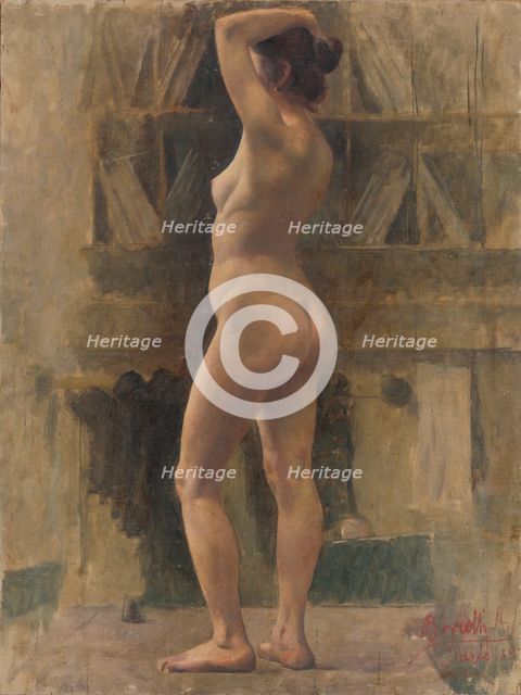 Female Nude, 1889. Creator: Andor Boruth.