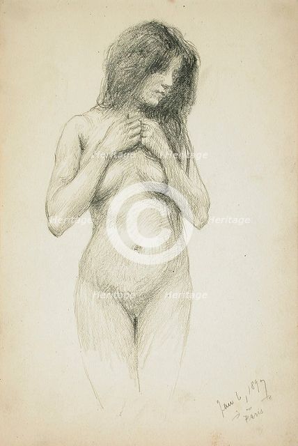 Female Nude, 1897. Creator: Frank Duveneck.