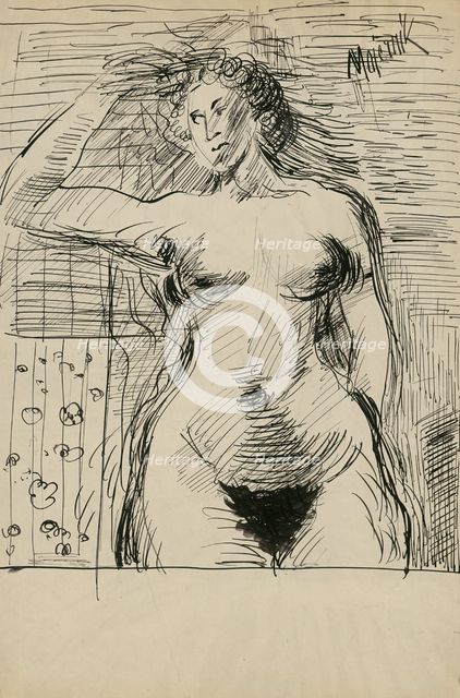 Female nude, 1930-1939. Creator: Cyprian Majernik.