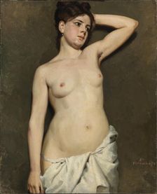 Female Nude, academy study, 1874. Creator: Albert Edelfelt