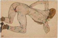 Female Nude Bending Forward, 1914. Creator: Schiele, Egon (1890-1918)