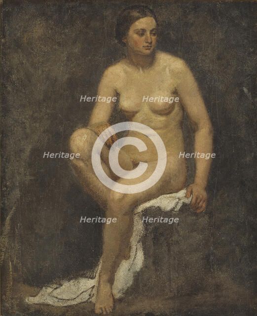 Female Nude in the Studio of Thomas Couture, 1852-1853. Creator: Lorenz Frolich.