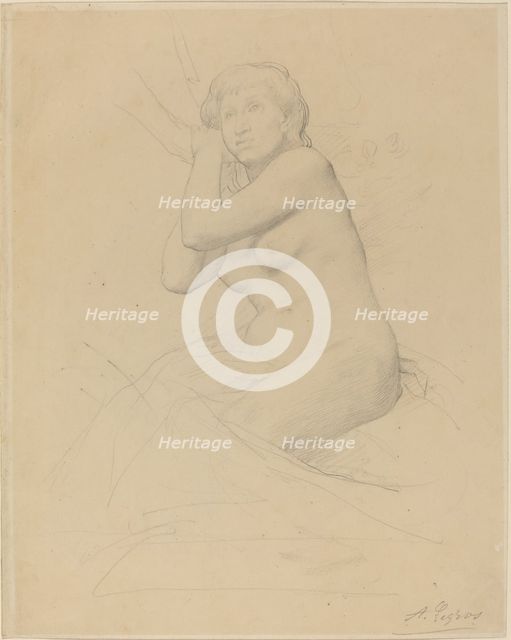 Female Nude Seated. Creator: Alphonse Legros.