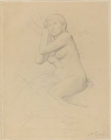 Female Nude Seated. Creator: Alphonse Legros