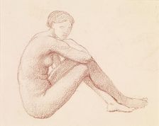Female nude - study, 1864-1865. Creator: Sir Edward Coley Burne-Jones