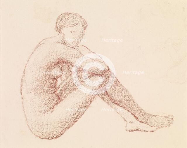 Female nude - study, 1864-1865. Creator: Sir Edward Coley Burne-Jones.