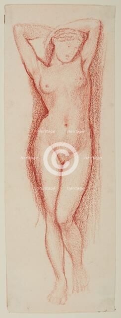 Female nude - study, 1864. Creator: Sir Edward Coley Burne-Jones.