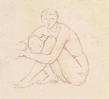 Female nude - study of a seated figure, c1860s. Creator: Sir Edward Coley Burne-Jones