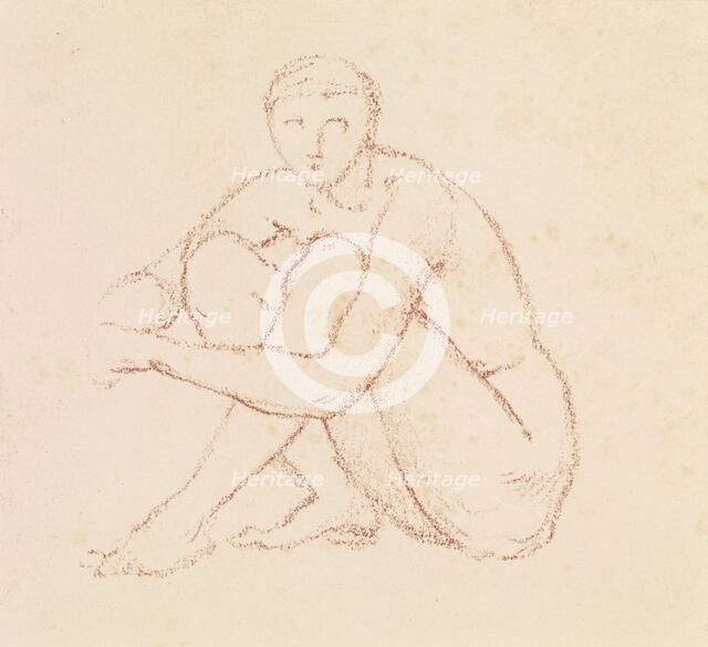 Female nude - study of a seated figure, c1860s. Creator: Sir Edward Coley Burne-Jones.