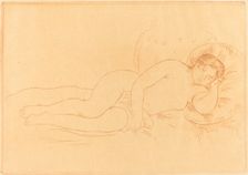 Female Nude Reclining (Femme nue couchee), 1906. Creator: Pierre-Auguste Renoir