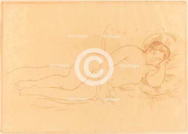 Female Nude Reclining (Femme nue couchee), 1906. Creator: Pierre-Auguste Renoir.