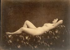 [Female Nude, Reclining, in Profile], ca. 1853. Creator: Julien Vallou de Villeneuve
