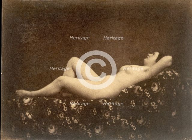 [Female Nude, Reclining, in Profile], ca. 1853. Creator: Julien Vallou de Villeneuve.