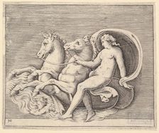 Female Nude with Two Seahorses, published ca. 1599-1622. Creator: Unknown