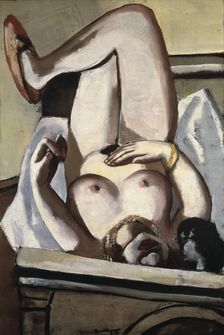 Female Nude with a Dog, 1927. Creator: Beckmann, Max (1884-1950)