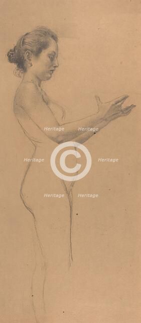 Female Nude with a Platter, 1898. Creator: Karel Vitezslav Masek.