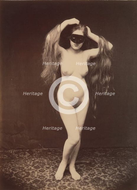 [Female Nude with Mask], ca. 1870. Creator: Unknown.