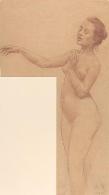 Female Nude with Outstretched Arm, 1898. Creator: Karel Vitezslav Masek