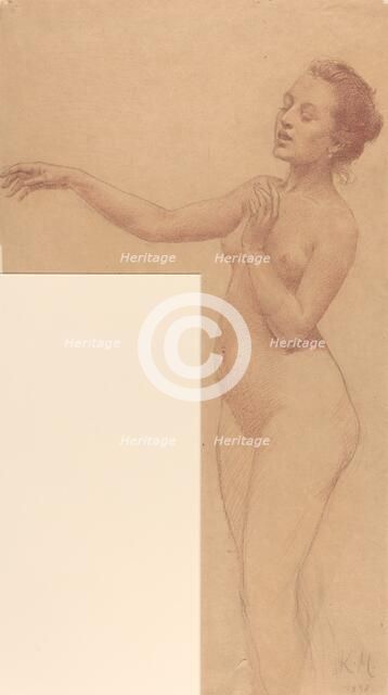 Female Nude with Outstretched Arm, 1898. Creator: Karel Vitezslav Masek.