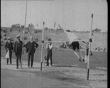 Female Athlete Competing in the High Jump at the Women's World Games, 1922. Creator: British Pathe Ltd