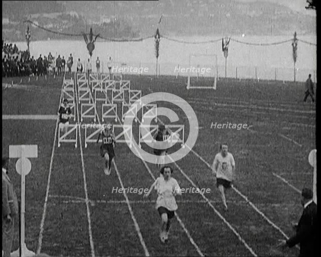 Female Athletes at the Women's World Games Hurdles, 1922. Creator: British Pathe Ltd.