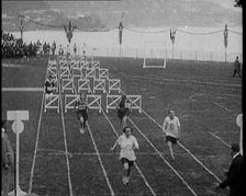 Female Athletes at the Women's World Games Hurdles, 1922. Creator: British Pathe Ltd