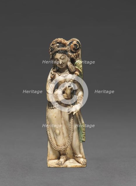 Female Attendant Bearing Fly-Whisk (Chauri), 8th Century. Creator: Unknown.