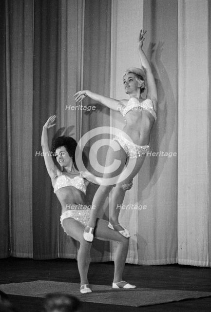 Female acrobats, Landskrona, Sweden, 1964. Creator: Unknown.