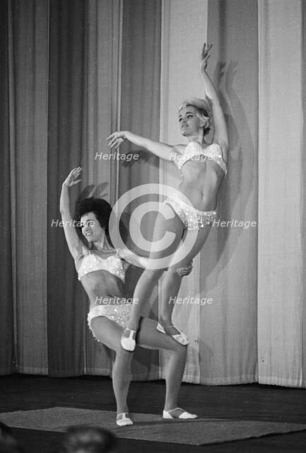 Female acrobats, Landskrona, Sweden, 1964. Artist: Unknown