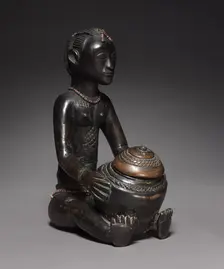 Female Bowl-Bearing Figure, late 1800s-early 1900s. Creator: Unknown