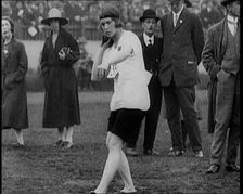 Female British Shot Putter at the Women's World Games, 1922. Creator: British Pathe Ltd
