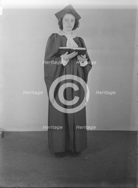 Female chorister, (Isle of Wight?), c1935. Creator: Kirk & Sons of Cowes.