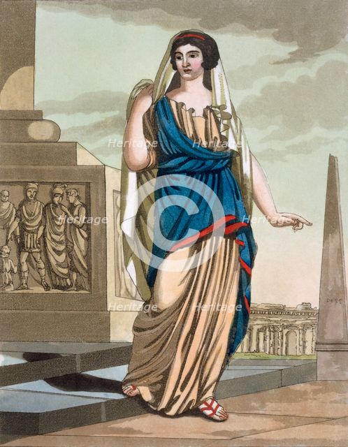 Female Citizen of Ancient Rome, pub. 1796. Creator: Jacques Grasset de Saint-Sauveur (1757-1810).
