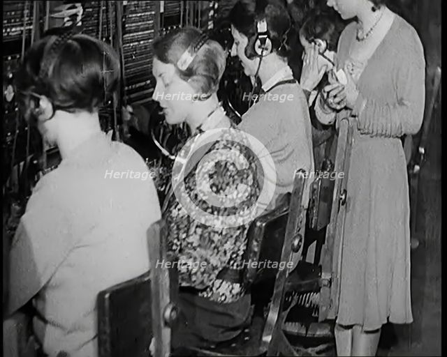 Female Civilians Working at the International Telephone Exchange, 1931. Creator: British Pathe Ltd.