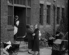 Female Civilians and Their Babies at Health Clinics Where the Babies Are Checked by Female..., 1931. Creator: British Pathe Ltd